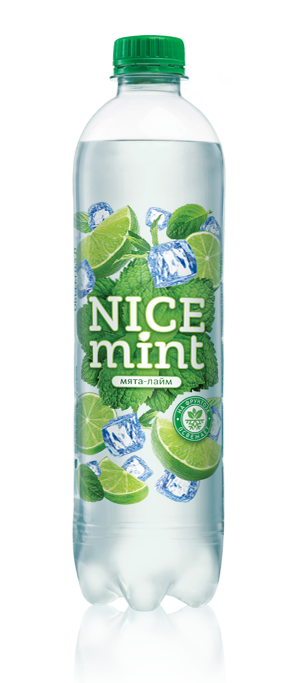 Напиток безалкогольный газированный на фруктозе "NICE mint" с ароматом мяты и лайма 0,53 л.